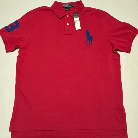 NWT Vintage Men's Polo Ralph Lauren Big Pony Fucsia Custom Fit Size XL - Picture 1 of 9